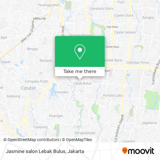 Jasmine salon Lebak Bulus map