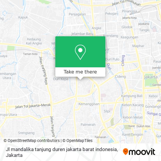 Jl mandalika tanjung duren jakarta barat indonesia map