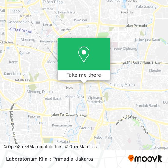 Laboratorium Klinik Primadia map