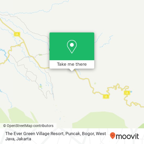 The Ever Green Village Resort, Puncak, Bogor, West Java map