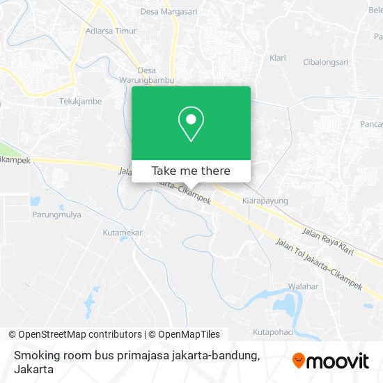 Smoking room bus primajasa jakarta-bandung map
