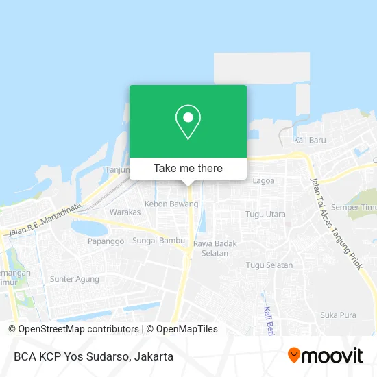 BCA KCP Yos Sudarso map