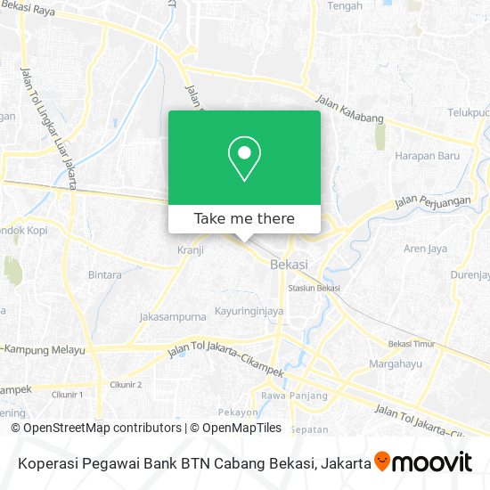 Koperasi Pegawai Bank BTN Cabang Bekasi map