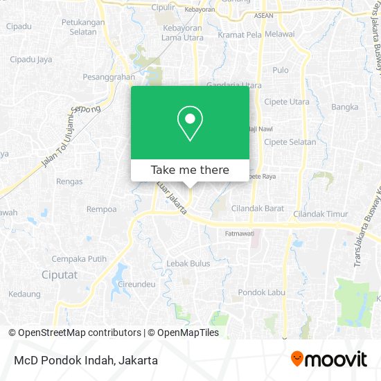 McD Pondok Indah map