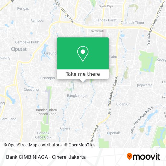 Bank CIMB NIAGA - Cinere map