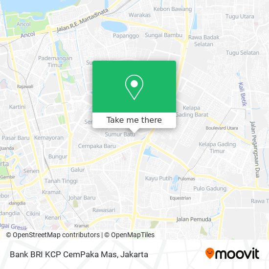 Bank BRI KCP CemPaka Mas map