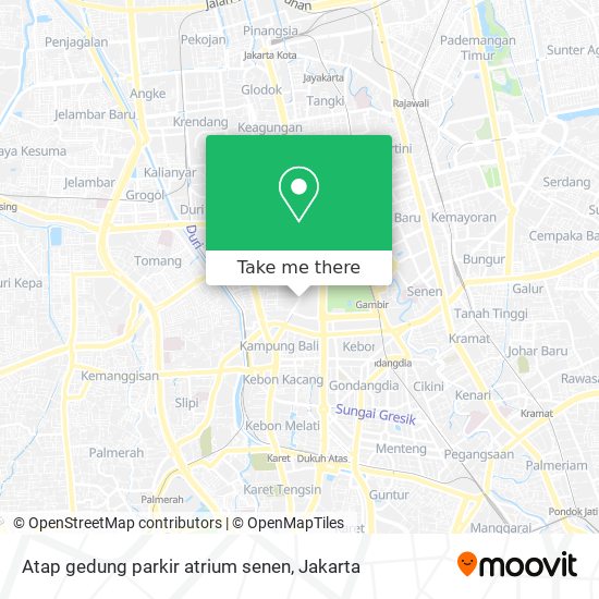 Atap gedung parkir atrium senen map