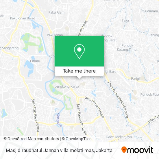 Masjid raudhatul  Jannah  villa melati mas map