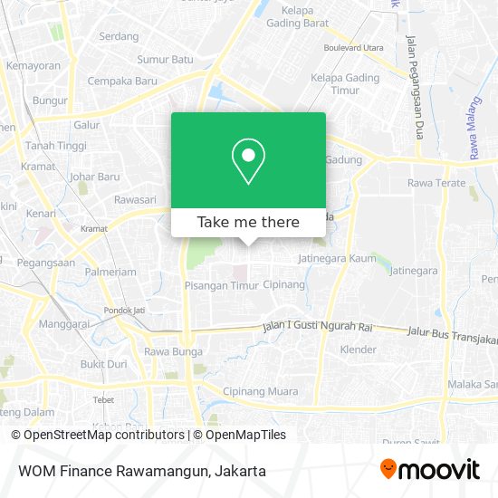 WOM Finance Rawamangun map