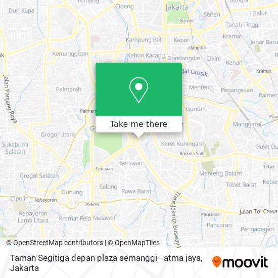 Taman Segitiga depan plaza semanggi - atma jaya map