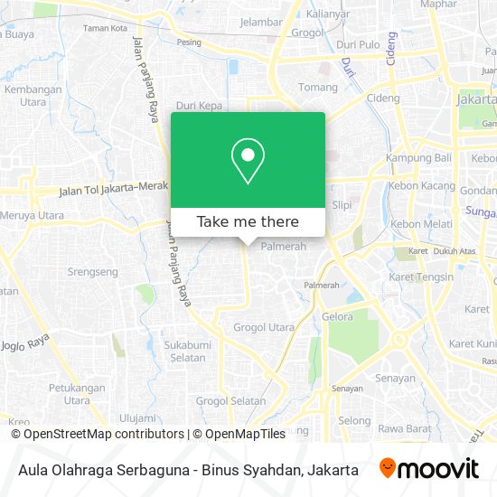 Aula Olahraga Serbaguna - Binus Syahdan map