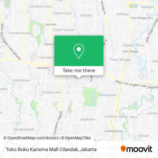 Toko Buku Karisma Mall Cilandak map