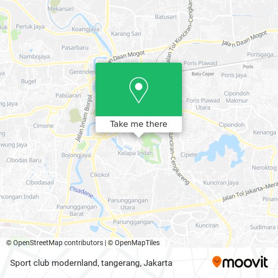 Sport club modernland, tangerang map