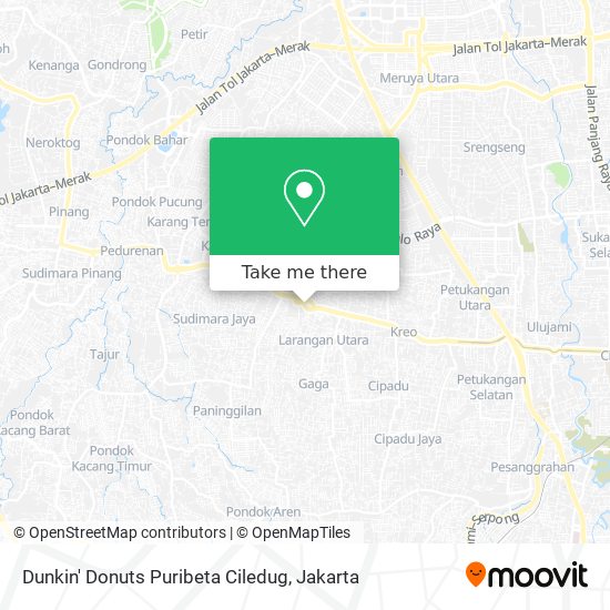 Dunkin' Donuts Puribeta Ciledug map