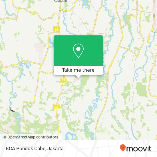 BCA Pondok Cabe map