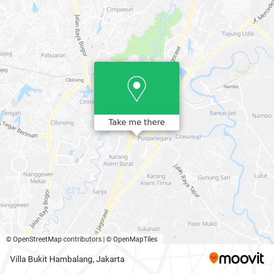 Villa Bukit Hambalang map