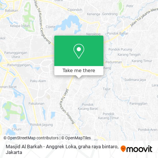 Masjid Al Barkah - Anggrek Loka, graha raya bintaro map