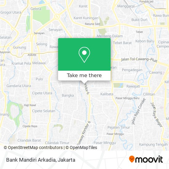 Bank Mandiri Arkadia map