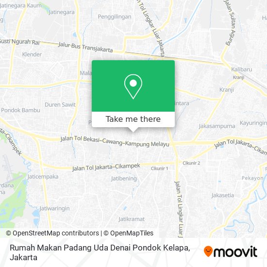 Rumah Makan Padang Uda Denai Pondok Kelapa map