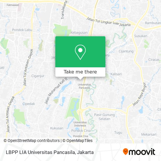 LBPP LIA Universitas Pancasila map