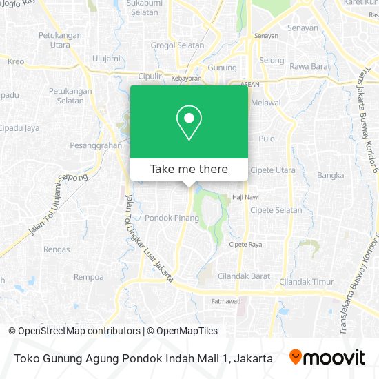 Toko Gunung Agung Pondok Indah Mall 1 map