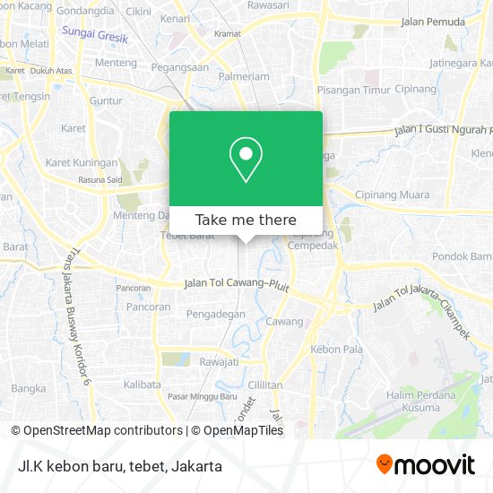 Jl.K kebon baru, tebet map