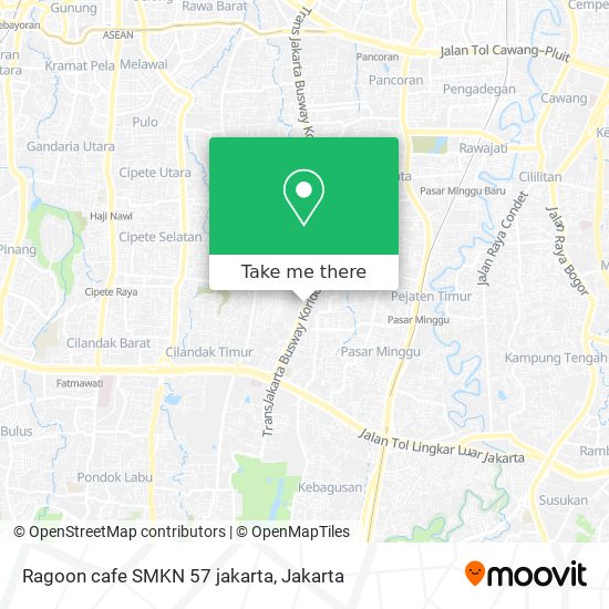 Ragoon cafe SMKN 57 jakarta map