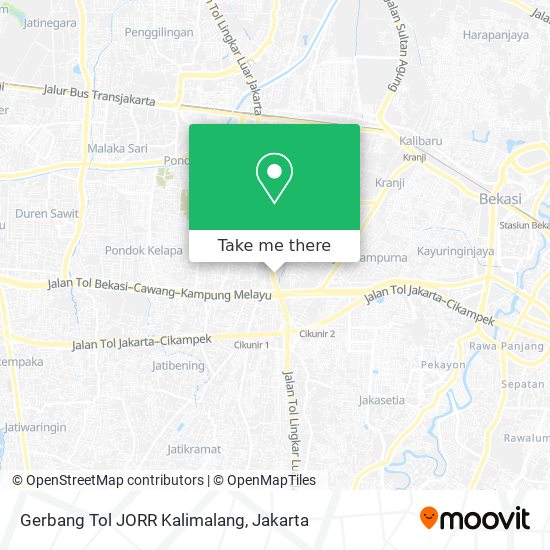 Gerbang Tol JORR Kalimalang map