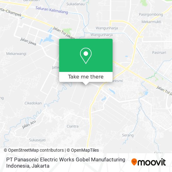 PT Panasonic Electric Works Gobel Manufacturing Indonesia map