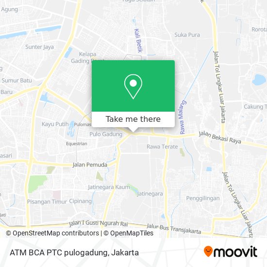 ATM BCA PTC pulogadung map