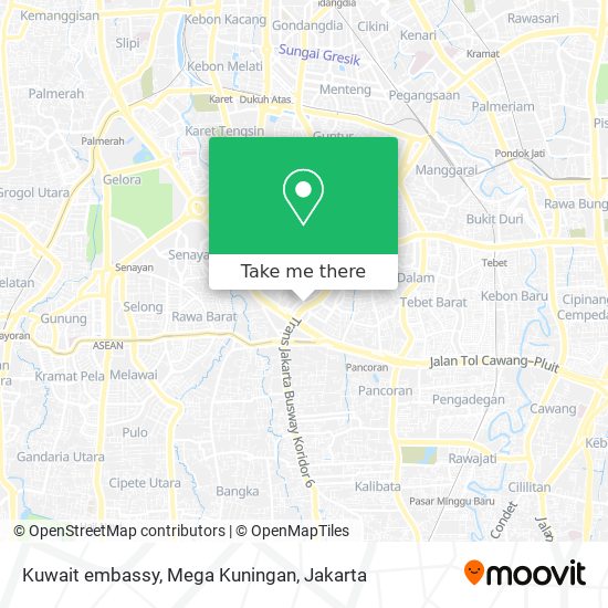 Kuwait embassy, Mega Kuningan map