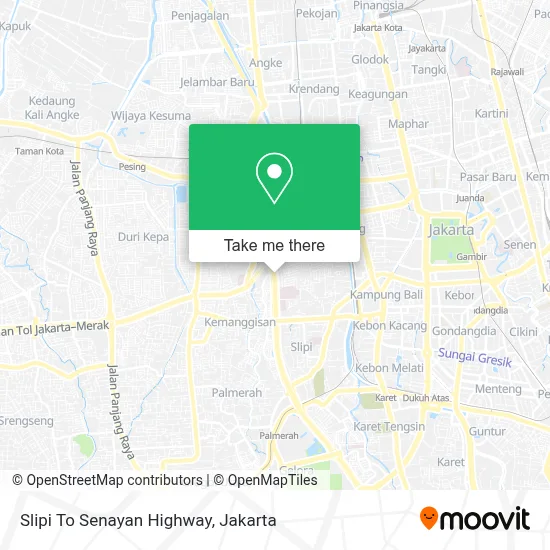 Slipi To Senayan Highway map