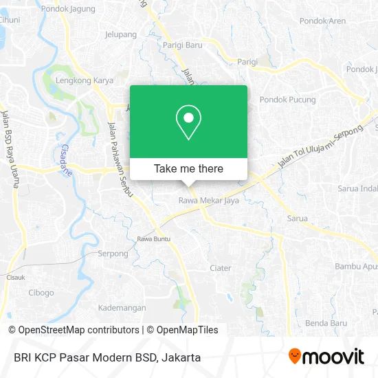 BRI KCP Pasar Modern BSD map