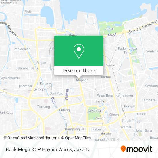 Bank Mega KCP Hayam Wuruk map