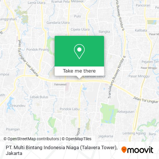 PT. Multi Bintang Indonesia Niaga (Talavera Tower) map