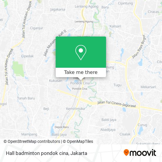 Hall badminton pondok cina map