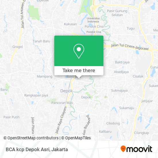 BCA kcp Depok Asri map