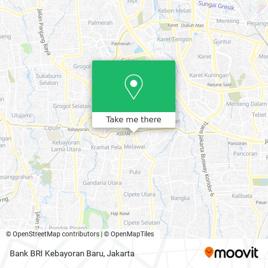 Bank BRI Kebayoran Baru map