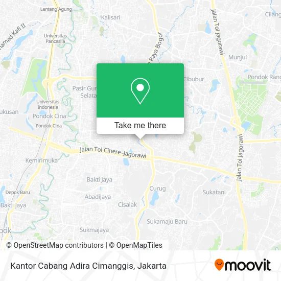 Kantor Cabang Adira Cimanggis map