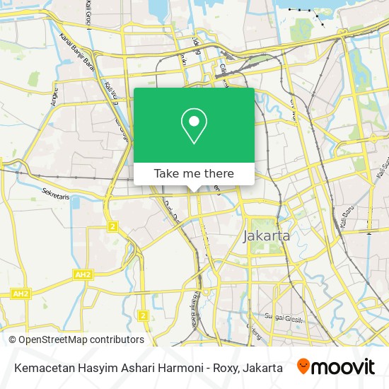 Kemacetan Hasyim Ashari Harmoni - Roxy map