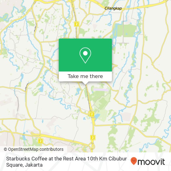 Starbucks Coffee at the Rest Area 10th Km Cibubur Square map