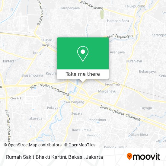 Rumah Sakit Bhakti Kartini, Bekasi map