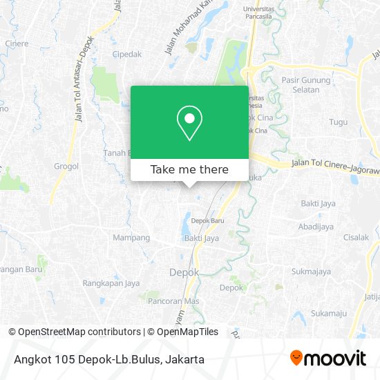 Angkot 105 Depok-Lb.Bulus map