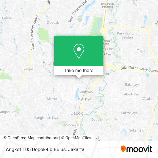 Angkot 105 Depok-Lb.Bulus map