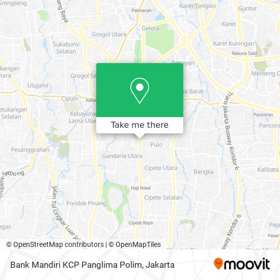 Bank Mandiri KCP Panglima Polim map