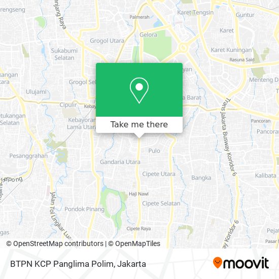 BTPN KCP Panglima Polim map