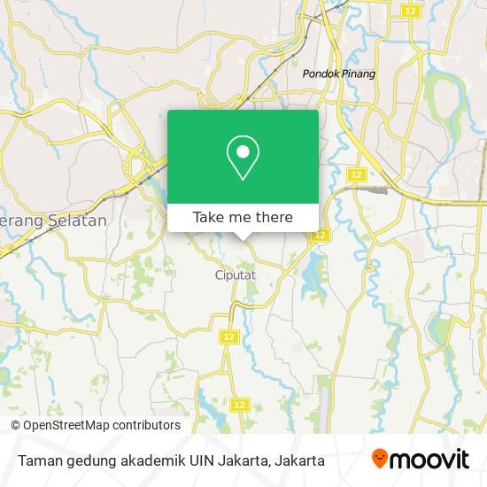 Taman gedung akademik UIN Jakarta map