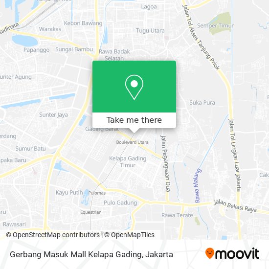 Gerbang Masuk Mall Kelapa Gading map