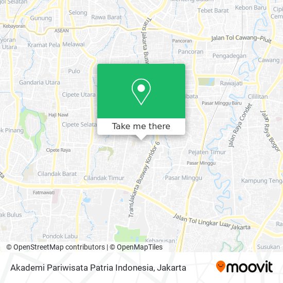 Akademi Pariwisata Patria Indonesia map