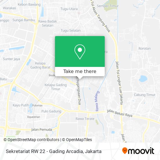 Sekretariat RW 22 - Gading Arcadia map